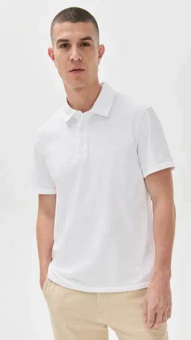 Vince Garment Dye Polo Optic White S | Thumbnail 2