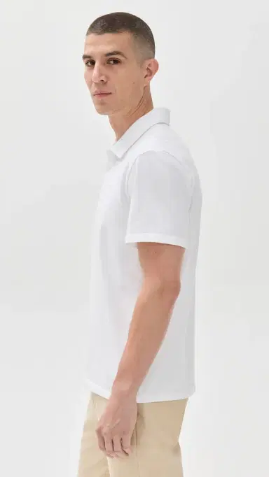 Vince Garment Dye Polo Optic White S | Thumbnail 4
