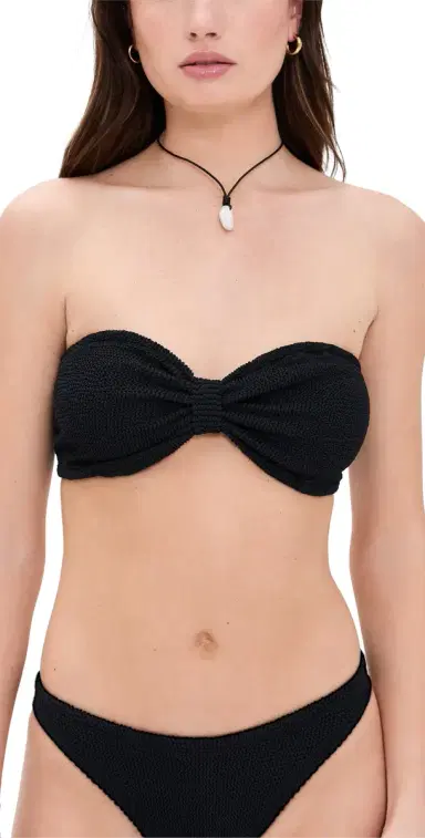 Hunza G Jean Bikini Top Black One Size | Thumbnail 1 Hunza G Jean Bikini Top Black One Size | Thumbnail 1
