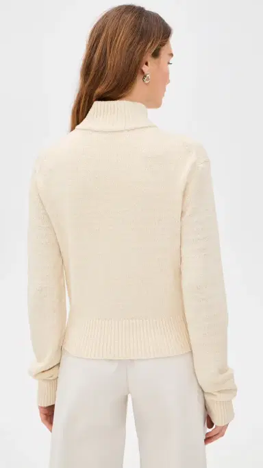 Helmut Lang Slub Button ock Neck Pullover Natural | Thumbnail 3 Helmut Lang Slub Button ock Neck Pullover Natural | Thumbnail 3