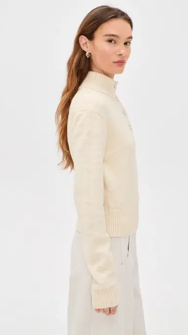 Helmut Lang Slub Button ock Neck Pullover Natural | Thumbnail 4 Helmut Lang Slub Button ock Neck Pullover Natural | Thumbnail 4