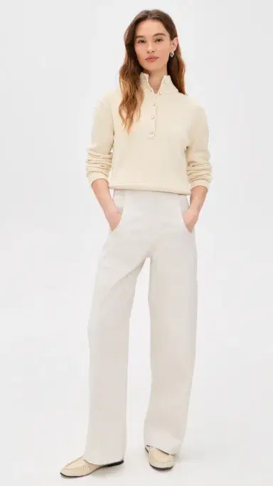 Helmut Lang Slub Button ock Neck Pullover Natural | Thumbnail 5 Helmut Lang Slub Button ock Neck Pullover Natural | Thumbnail 5