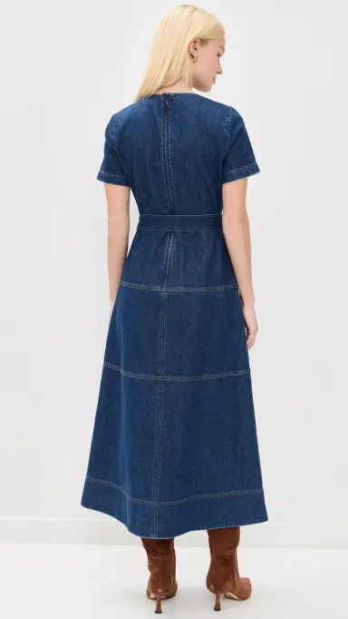 Tanya Taylor Ella Dress Classic Indigo Blue | Thumbnail 3 Tanya Taylor Ella Dress Classic Indigo Blue | Thumbnail 3