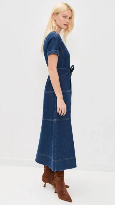 Tanya Taylor Ella Dress Classic Indigo Blue | Thumbnail 4 Tanya Taylor Ella Dress Classic Indigo Blue | Thumbnail 4