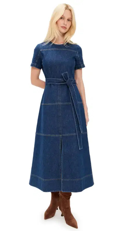 Tanya Taylor Ella Dress Classic Indigo Blue | Thumbnail 1 Tanya Taylor Ella Dress Classic Indigo Blue | Thumbnail 1