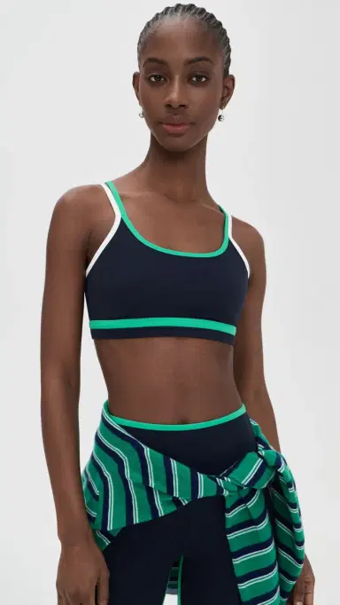 Splits59 Eva Rigor Double Strap Bra Indigo/Spearmint L | Thumbnail 2