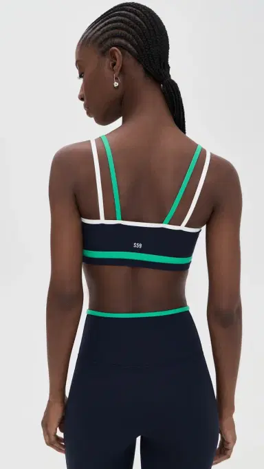 Splits59 Eva Rigor Double Strap Bra Indigo/Spearmint L | Thumbnail 3