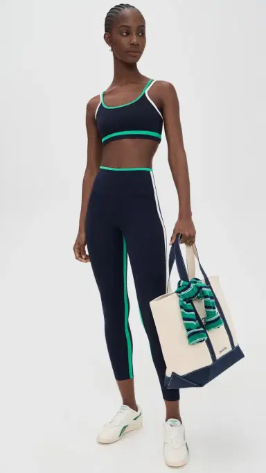 Splits59 Eva Rigor Double Strap Bra Indigo/Spearmint L | Thumbnail 5