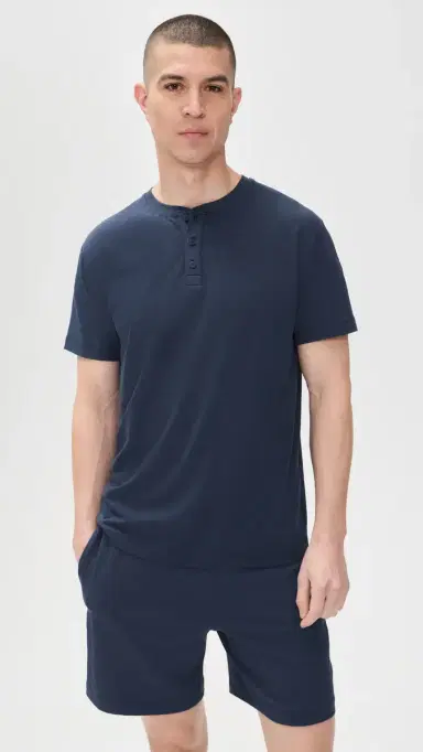 Lunya Slumberknit Henley Tee Deep Blue | Thumbnail 2 Lunya Slumberknit Henley Tee Deep Blue | Thumbnail 2