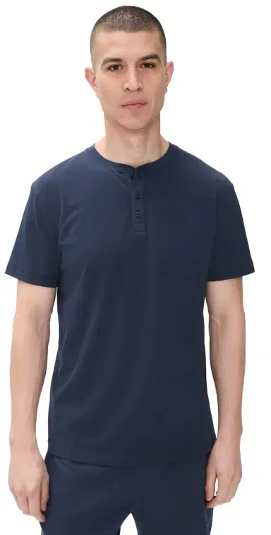 Lunya Slumberknit Henley Tee Deep Blue | Thumbnail 1 Lunya Slumberknit Henley Tee Deep Blue | Thumbnail 1