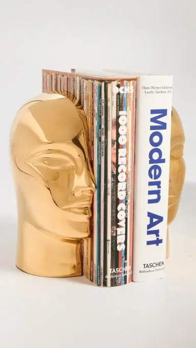 Jonathan Adler Brass Atlas Bookend Set of 2 Brass One Size | Thumbnail 3