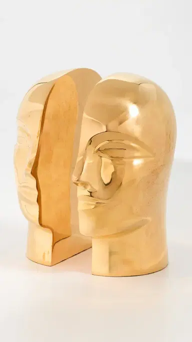 Jonathan Adler Brass Atlas Bookend Set of 2 Brass One Size | Thumbnail 5