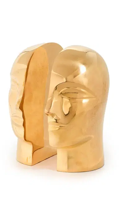 Jonathan Adler Brass Atlas Bookend Set of 2 Brass One Size | Thumbnail 6