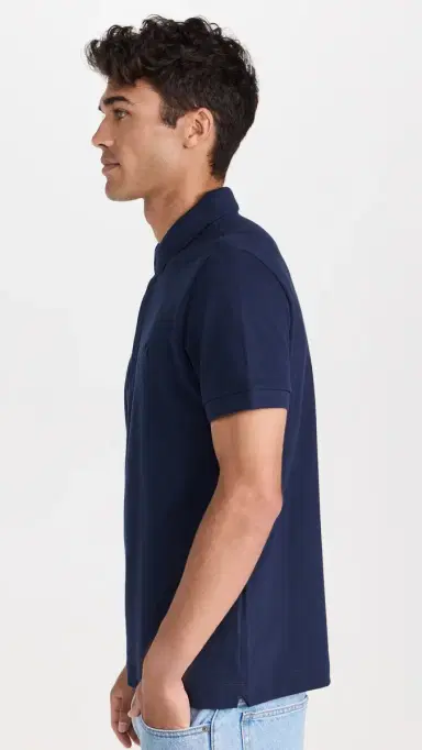 Lacoste Stretch Cotton Paris Polo Navy Blue | Thumbnail 4