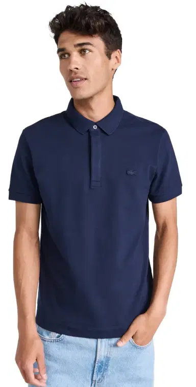 Lacoste Stretch Cotton Paris Polo Navy Blue | Thumbnail 1