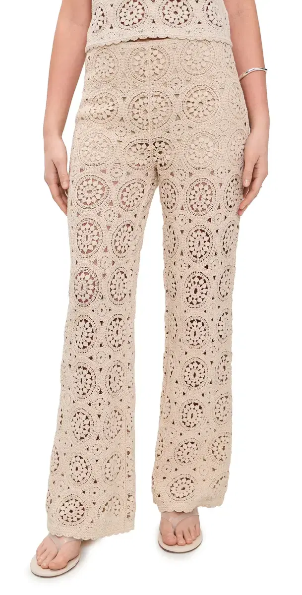 FRAME The Crochet Pants Cream