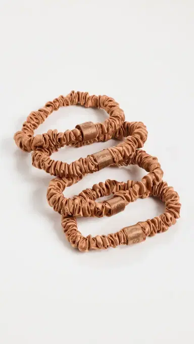 Slip Skinny Silk Scrunchies Set of 4 Copper One Size | Thumbnail 2