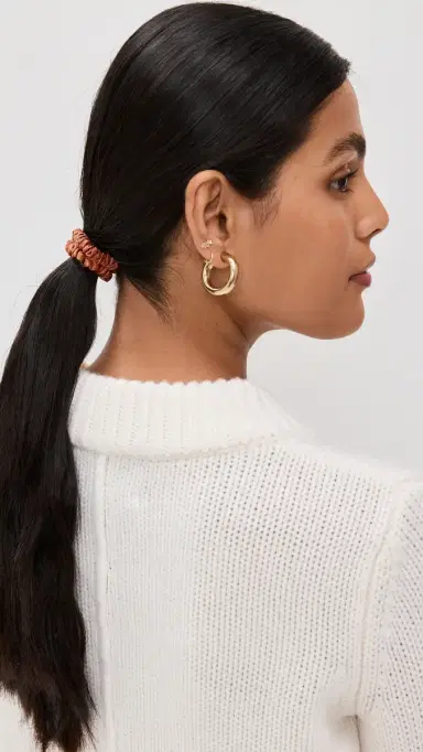 Slip Skinny Silk Scrunchies Set of 4 Copper One Size | Thumbnail 3