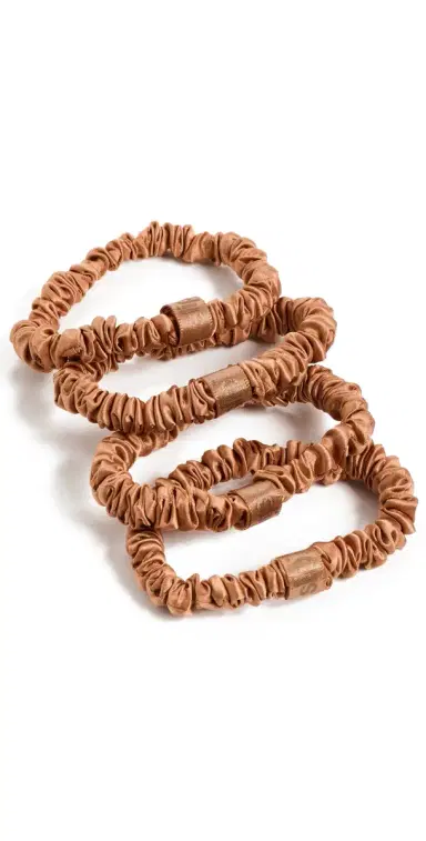 Slip Skinny Silk Scrunchies Set of 4 Copper One Size | Thumbnail 1