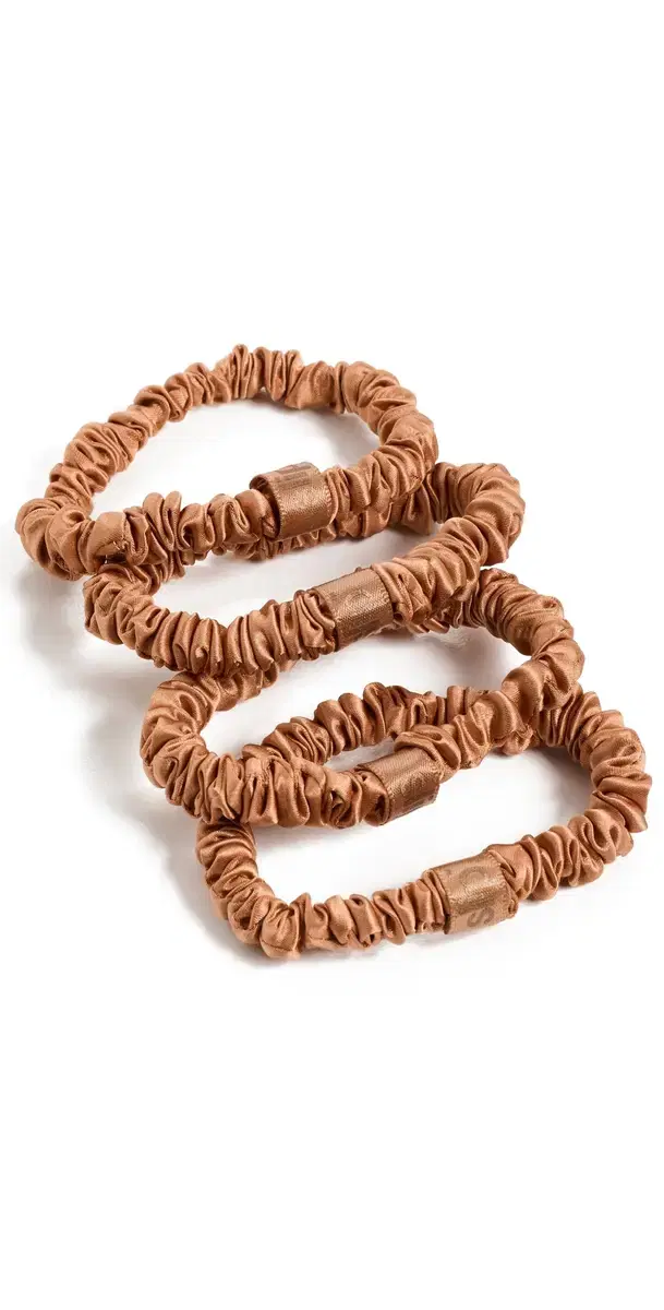 Slip Skinny Silk Scrunchies Set of 4 Copper One Size