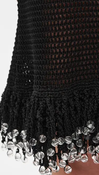 Paris Georgia Fringe Knit Skirt Black | Thumbnail 6