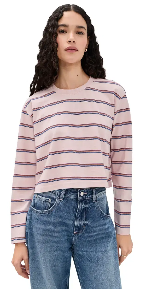 State & Lake Cricket Tee Pink