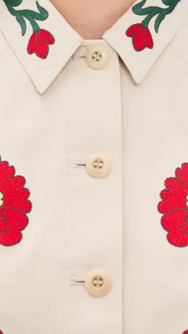 The Great. THE GREAT. THE GREAT x Stetson The Western Embroidered Commodore Jacket Cream 0 | Thumbnail 6