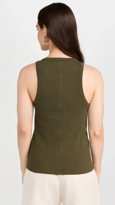 Sold Out NYC The Not So Basic Tank in Olive Olive M | Thumbnail 3