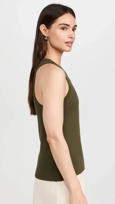 Sold Out NYC The Not So Basic Tank in Olive Olive M | Thumbnail 4