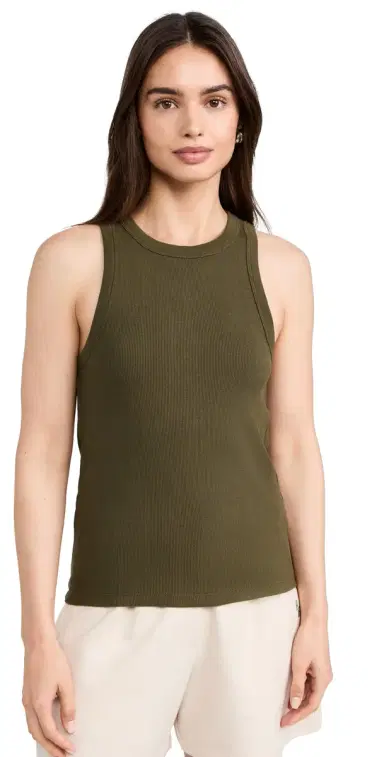 Sold Out NYC The Not So Basic Tank in Olive Olive M | Thumbnail 1