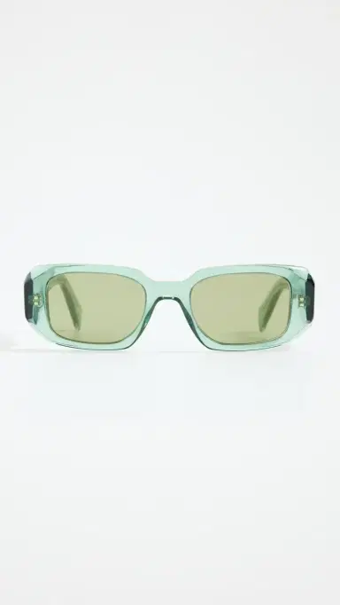 Prada Symbole Rectangular Sunglasses Transparent Sage One Size | Thumbnail 4 Prada Symbole Rectangular Sunglasses Transparent Sage One Size | Thumbnail 4