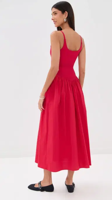 LE BOP Alix Mixed Fabric Tank Dress Poppy Red | Thumbnail 3 LE BOP Alix Mixed Fabric Tank Dress Poppy Red | Thumbnail 3