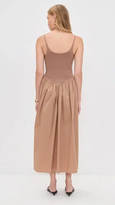 LE BOP Alix Mixed Fabric Tank Dress Latte XXL | Thumbnail 3 LE BOP Alix Mixed Fabric Tank Dress Latte XXL | Thumbnail 3