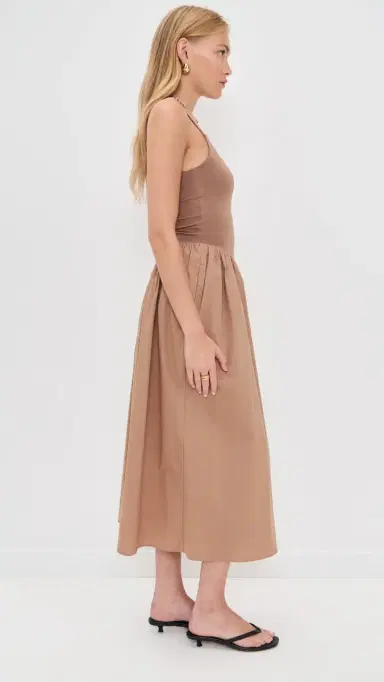 LE BOP Alix Mixed Fabric Tank Dress Latte XXL | Thumbnail 4 LE BOP Alix Mixed Fabric Tank Dress Latte XXL | Thumbnail 4