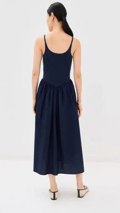 LE BOP Alix Mixed Fabric Tank Dress Navy | Thumbnail 3 LE BOP Alix Mixed Fabric Tank Dress Navy | Thumbnail 3