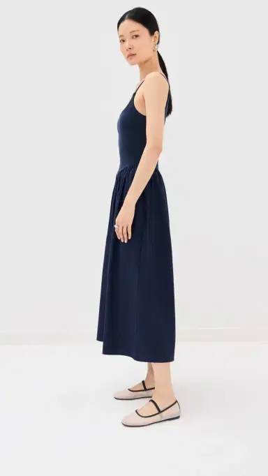 LE BOP Alix Mixed Fabric Tank Dress Navy | Thumbnail 4 LE BOP Alix Mixed Fabric Tank Dress Navy | Thumbnail 4