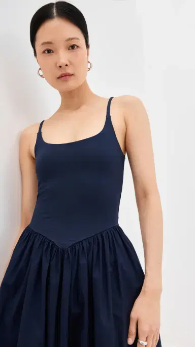 LE BOP Alix Mixed Fabric Tank Dress Navy | Thumbnail 5 LE BOP Alix Mixed Fabric Tank Dress Navy | Thumbnail 5