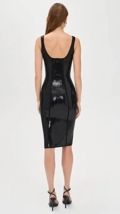 Fleur du Mal Sequin Knit Corset Midi Dress Black | Thumbnail 3 Fleur du Mal Sequin Knit Corset Midi Dress Black | Thumbnail 3