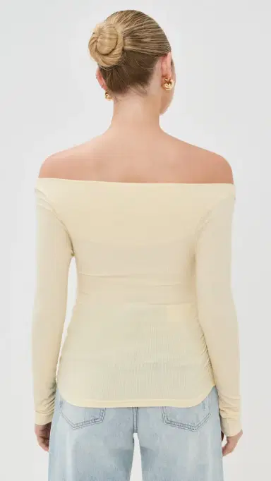 LE BOP Scarlet Off Shoulder Top Butter Yellow | Thumbnail 3 LE BOP Scarlet Off Shoulder Top Butter Yellow | Thumbnail 3