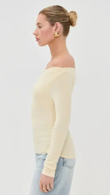 LE BOP Scarlet Off Shoulder Top Butter Yellow | Thumbnail 4 LE BOP Scarlet Off Shoulder Top Butter Yellow | Thumbnail 4