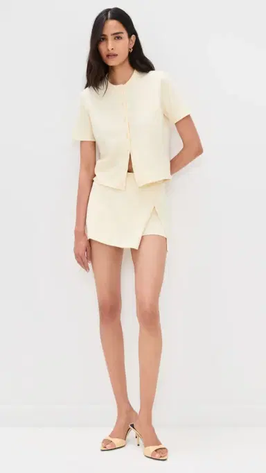 LE BOP Short Sleeve Cardigan Butter Yellow | Thumbnail 5 LE BOP Short Sleeve Cardigan Butter Yellow | Thumbnail 5