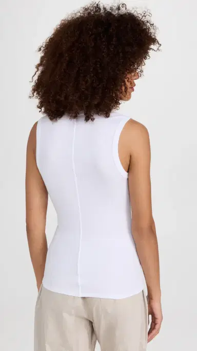 Enza Costa upima Cotton Essential Sleeveless Tank White | Thumbnail 3