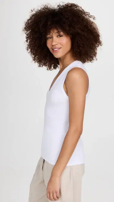 Enza Costa upima Cotton Essential Sleeveless Tank White | Thumbnail 4