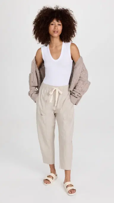 Enza Costa upima Cotton Essential Sleeveless Tank White | Thumbnail 5