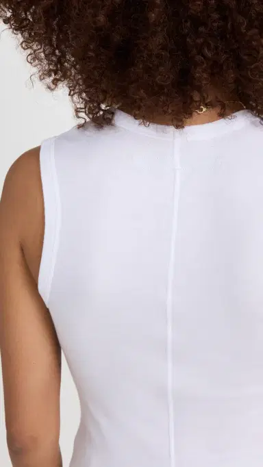 Enza Costa upima Cotton Essential Sleeveless Tank White | Thumbnail 6