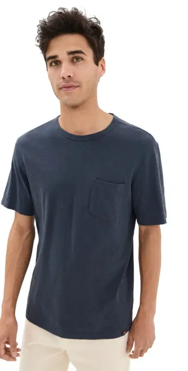 Faherty Sunwashed Pocket Tee Dune Navy L | Thumbnail 1 Faherty Sunwashed Pocket Tee Dune Navy L | Thumbnail 1