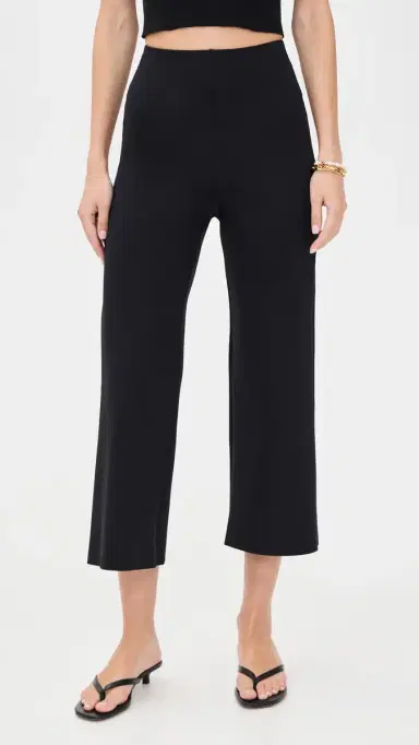Commando Neoprene Cropped Wide Leg Pants Black | Thumbnail 2