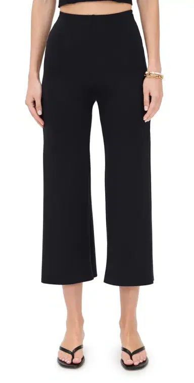 Commando Neoprene Cropped Wide Leg Pants Black | Thumbnail 1