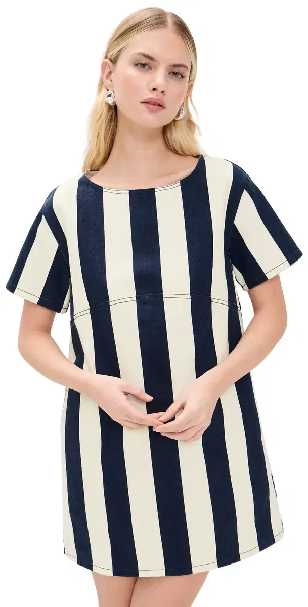 Sahara Short Sleeve Mini Dress Navy/Cream