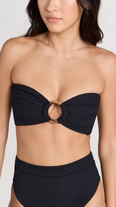 Montce Tori Bandeau Bikini Top Black Rib L | Thumbnail 2